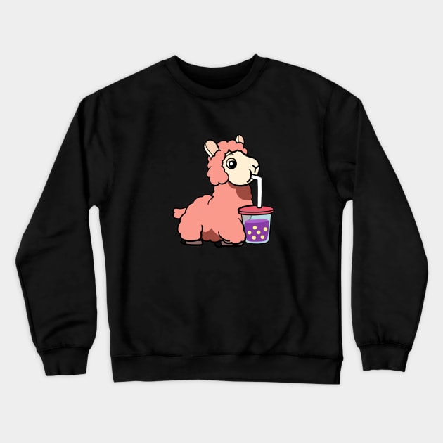 Boba Llama Crewneck Sweatshirt by WildSloths